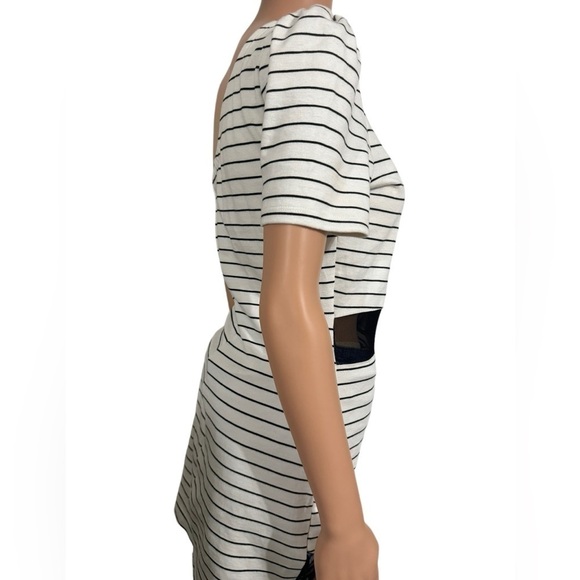 Gianni Bini Mesh One Shoulder Striped Mini Dress - Picture 7 of 13